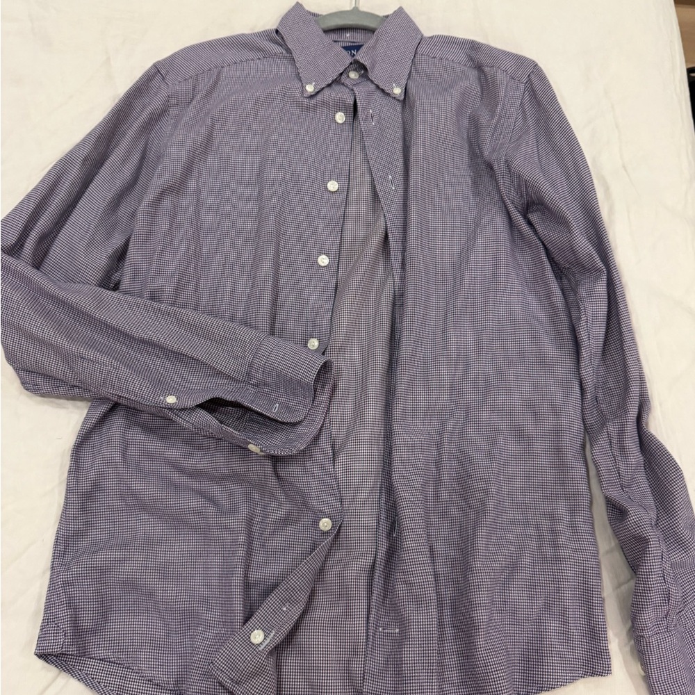 Eton Men's Purple Gingham Button Down Shirt